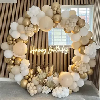 1 комплект Абрикосово-кофейно-кафява арка с венец от балони, украса за сватба, рожден Ден, Детски латексный балон Globos, Интериор за детската душа