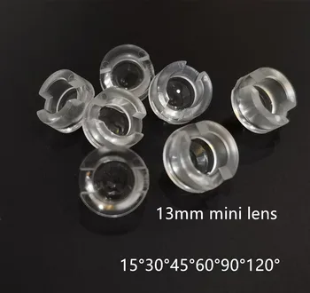 100шт 13 мм 1 W 3 W led мини-обектив 15 30 45 60 90 100 Градуса Не се Нуждаят от Притежателя на Синтетични IR led Захранващи лещи Рефлектор Коллиматор