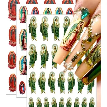 1бр етикети за дизайн на ноктите на Дева Мария, многофункционални декоративни плъзгачи за нокти, Стикери, супертонкие самозалепващи декорации за маникюр със собствените си ръце