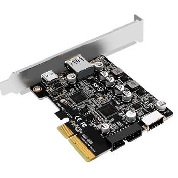 2 Порта PCI-E 4X USB 3.2 Gen 2 Карта за разширяване A Type C Предни connector Type E 19P/20P 10 gbps Полноскоростная предаване