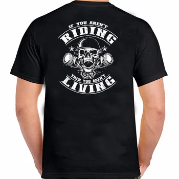 2019 Модни блузи с къс ръкав, тениски, Безплатна доставка, тениска с изображение на череп мотоциклетист