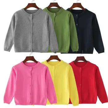 2023 Детски пуловер Унисекс, жилетка, вязаное палто, ежедневни блузи копчета за момчета И момичета, жилетка-пуловер с ярки цветове