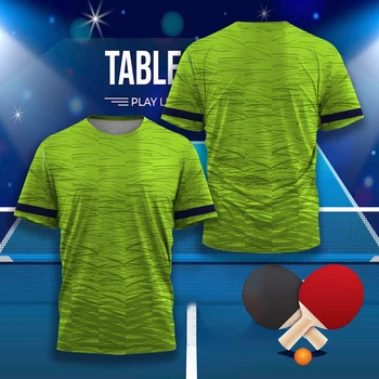 2023 Лятна нови Дрехи за тенис на маса, Бързосъхнеща мъжка спортна тениска за тренировки с къс ръкав Оверсайз, мъжка спортна риза 6XL