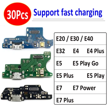 30 бр.， USB порт за ремонт на зареждане, жак микрофонной заплата, гъвкав Кабел за Мото E20 E30 E40 E32 E4 E5 Play Go E6 Plus E7 Power E6S