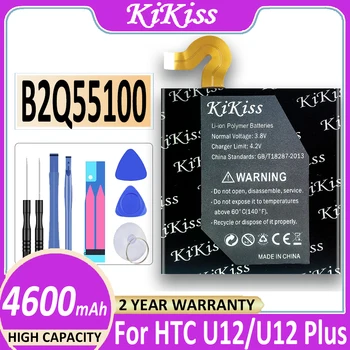 4600 mah Безплатен Инструмент Оригинален Kikiss За HTC Battery Литиево-Полимерна Батерия B2Q55100 За HTC U12 + U12 Плюс Сменяеми Батерия