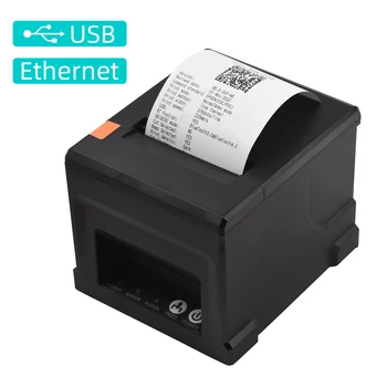 80 мм принтер Проверка USB + BT, POS принтер с автоматичен нож, настолен принтер с поддръжка на direct thermal ESC/POS принтер за бизнес