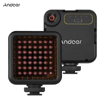 Andoer IR49S Мини ИНФРАЧЕРВЕНА Лампа за нощно виждане Инфрачервена лампа за снимане с 3-ма елементи за студено башмака за фотоапарат, камера за видео запис