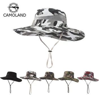 CAMOLAND/мъжки шапки-ведро, Лятна градинска Панама, шапка за риболов с широка периферия, солнцезащитная шапка, ловно туристическа шапка от слънцето
