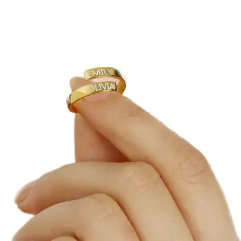 ECGIFT RI003 пръстен с гравиран регулируеми Уникални Персонализирани подаръци с името на Anillo Дамски бижута