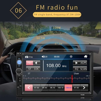 FM-радио, камера за обратно виждане, авто MP5 плейър, 7-инчов автомобилното радио HD, съвместим с Bluetooth Определяне на местоположението, Преносима автомобилна стерео уредба USB TF FM