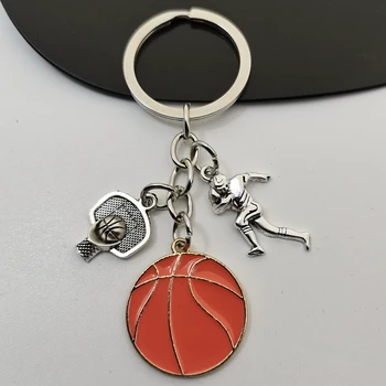 I Love Basketball Окачване с баскетбольным пръстен, направи си сам, мъжки ключодържател ръчна изработка, авто ключодържател, бижутериен сувенир за подарък