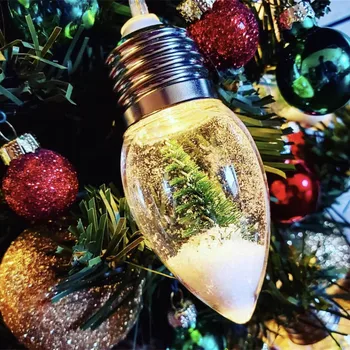 Led лампа за нощно осветление Коледно дърво Снежни гирлянди Цел Десятката Детска площадка Декоративни лампи на батерии стъкло