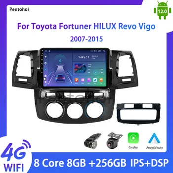 Pentohoi Автомобилен Радиоприемник За Toyota Fortuner HILUX Revo Vigo 2007-2015 Android 12 DVD Мултимедиен Плейър Стерео Carplay Авто GPS