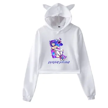 Projekt Melody, блузи с котка с 2D принтом за жени, летни модни блузи, hoody със секси котка с качулка
