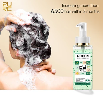 PURC Green Energy Шампоан Срещу косопад, изглаждане на пърхота, Възстановяване на Суха изтощена коса, за коса, за жени, здраве и красота
