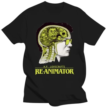 Re аниматор V6 (Лавкрафт) Тениска с постером на ужасите, всички размери S 5XL, памук