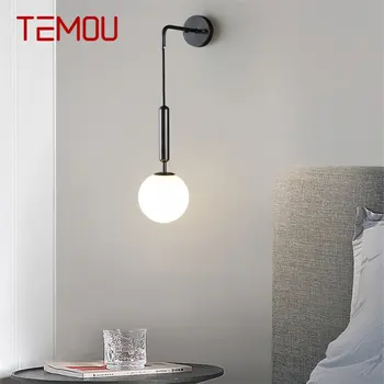 TEMOU Модерен месинг лампа-стенни лампи за помещения, лесен, креативен мед, с монтиран на стената лампа за домашен интериор на спалнята