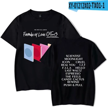 TWICE Тениска Kpop Y2k Дамски Мъжки Свободна тениска в корейски стил с Лятна Тениска TWICE Нов албум Formula Of Love: O + T = Облекло за феновете