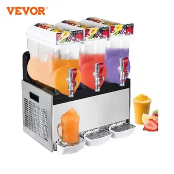 VEVOR 2/3 Капацитет Електрическа машина за рязане киша, Диспенсер за сок, студени напитки, от Неръждаема стомана за напитки, чай, кока-кола, Търговска
