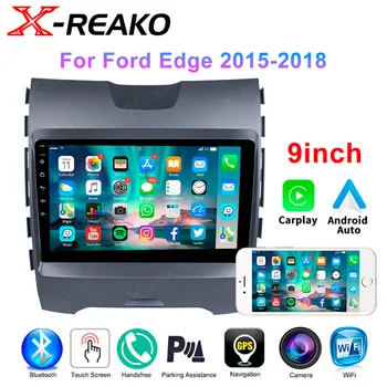 X-REAKO Android 12 2Din авто радио, Мултимедиен плейър за Ford Edge 2015-2018 Carplay GPS Навигация, WiFi автомобилна стерео уредба