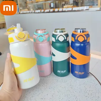 Xiaomi Термос за вода, спортна случайна чаша с соломинкой, Преносима чаша за вода, градинска детска бутилка за вода от неръждаема стомана