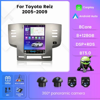 Автомобилен радиоприемник за Toyota Mark X X120 1 2004-2009 за Tesla стил екран мултимедиен плейър GPS навигация главното устройство Carplay