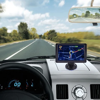 Автомобилна GPS навигация G101 7-инчов автомобилен GPS навигатор, капацитивен екран, FM-гласови напътствия, Резолюция HD за лек автомобил, камион