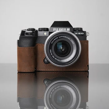 Аксесоари от естествена кожа ръчно изработени, за своята практика фотоапарат Fujifilm X-S10