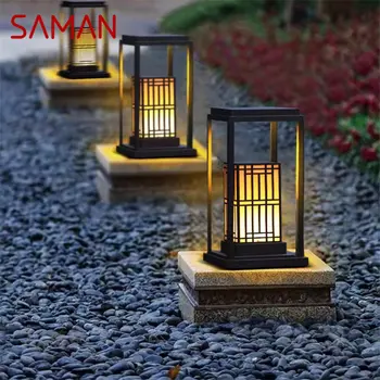 Градинска морава лампа SAMAN, китайското класическо led преносимо осветление, водонепроницаемое IP65 за електричество, домашен хотел, Вила, градински интериор
