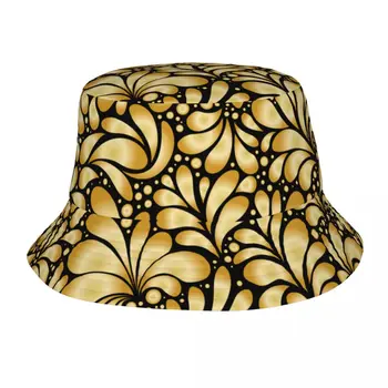 Дамасский каплевидный златен орнамент Унисекс, ежедневни шапка от слънцето, панама за мъже и жени, шапки в стил хип-хоп, лятна рибарска шапка, Панама