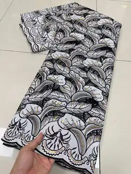 Дантелени тъкани от шифон в нигерия стил 2023, Висококачествена дантела, 5 ярда, африканска лейси плат, френска шифоновая лейси кърпа за вечерта на шиене