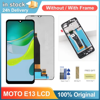 Дисплей за Motorola Moto E13 LCD дисплей на цифров сензорен екран с рамка при събирането за подмяна на екрана Moto E13