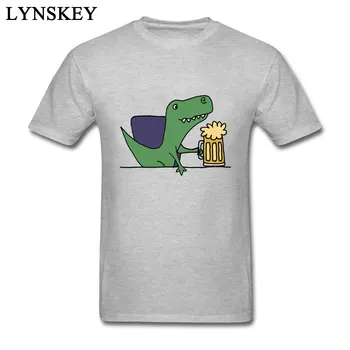 Забавна тениска с динозавром Минути-рекс, пьющим Бира, тениски с анимационни принтом за мъже, мъжки топ XXXL, дизайн с къс ръкав