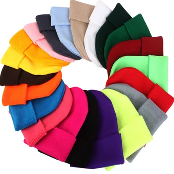 Зимните ats за жените, нови шапки, плетени калъф за флуоресцентни сладки at irls, есенни дамски шапки-бини, по-топла шапка, дамски ежедневни шапка