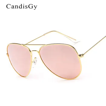 Класически модерен огледално самолетни слънчеви очила с плосък лещи, дамски стилни мъжки слънчеви очила в метални рамки, висококачествени слънчеви очила de sol