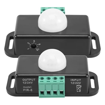 Ключ сензор за движение, контролер за led ключ сензор PIR 12 В 24 В за гъвкави led ленти осветление, 2 комплекта
