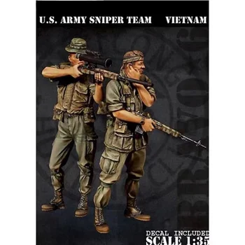 Колекция от модели от смола в мащаб 1/35, модерна военна sniper екипът на армията на САЩ (2 фигурки) Играчки в разглобено формата и небоядисана направи си САМ