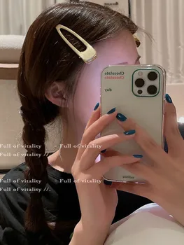 Корейски метални геометрични фиби за коса с нокът, Елегантна шнола-раци, Выдалбливающаяся родословни, дамски аксесоари за коса за Момичета 2023