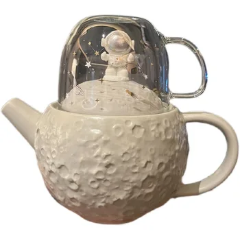 Лунен Керамичен чайник, Стъклен Чай, Творчески Астронавт, на Чаша Следобеден чай, чаши за Кафе, Сладко Забавен подарък За рожден Ден, Персонализирани подаръци