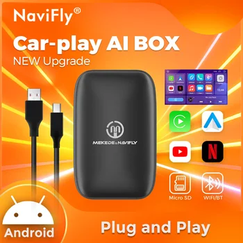 МИни Android Ai Box с връзка към безжичен адаптер CarPlay Android на авточасти за VW, KIA Benz автомобилен мултимедиен плеър VW Netflix, YouTube