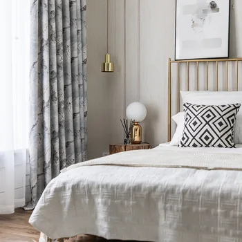 Модерен минималистичен завеси за хол с трапезария и спалня-нова с печатни модел тъкан за завеси тъкан