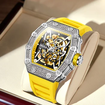 Модерен мъжки часовник ONOLA със сапфир циферблат Млечния Път Star, луксозен стоманена каишка, мъжки механичен часовник Relogio Masculino