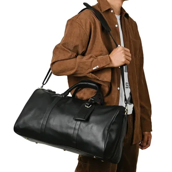Мъжки и дамски пътни чанти-тоут голям капацитет от естествена телешка кожа, луксозни чанти-незабавни посланици Унисекс за пътуване, големите чанти за уикенда