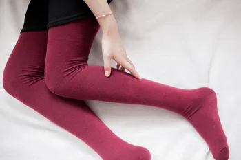 Най-новия прием, дамски памучни чорапи, обикновена ежедневни чорапогащи, дамски чорапи до бедрото, 5 цвята