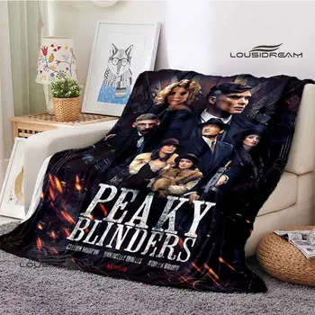 Одеяло с принтом Peaky Blinders от серията одеала за пикник, леки мек фланелен завивки за легла, подарък за рожден ден, ретро-одеяло