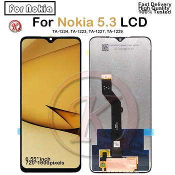 Оригинален 5G за Nokia 5,3 LCD дисплей със сензорен екран в събирането, Резервни Части за NokiaTA е 1234, TA-1223, TA-1227, LCD екран