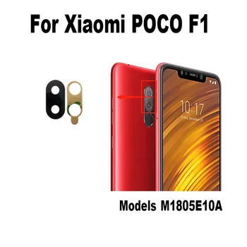 Оригинален Нов За Xiaomi Pocophone Poco F1 Заден Стъклен Обектив На Камерата За Обратно Виждане С Лепилен Стикер Adhesive