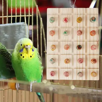 Подвесная играчка-птица-папагал, Интерактивна бяла Дъска За скубане, устойчив На укусам Дървена дъвчене пъзел, за да проверите за Птици