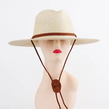 Популярната плажна шапка, однотонная дишаща сламена шапка унисекс, солнцезащитная шапка с широка периферия