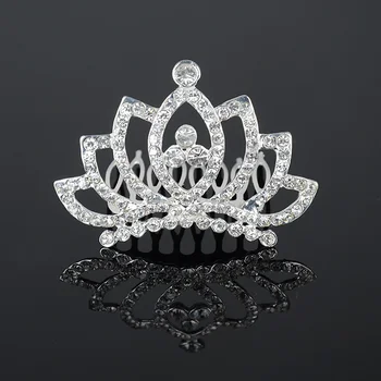 Принцеса за младоженци, кристален гребен за коса, Превръзка на главата, короната, за бала, диадема, Завесата 97QE